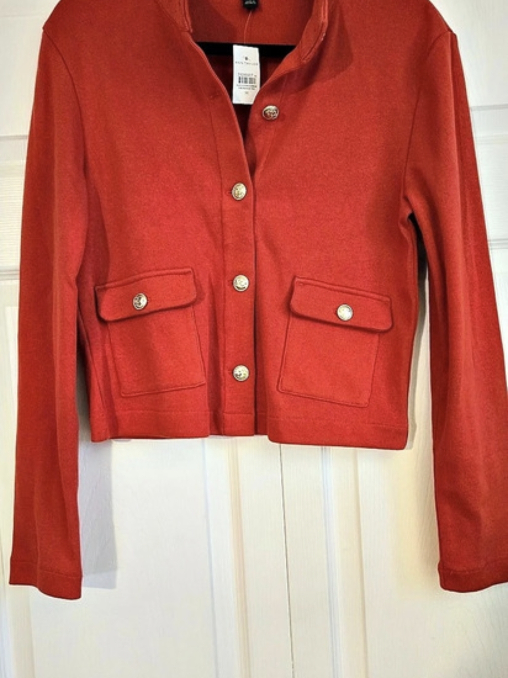 Ann Taylor Cotton Jacket in Burnt Orange Size Medium NWT